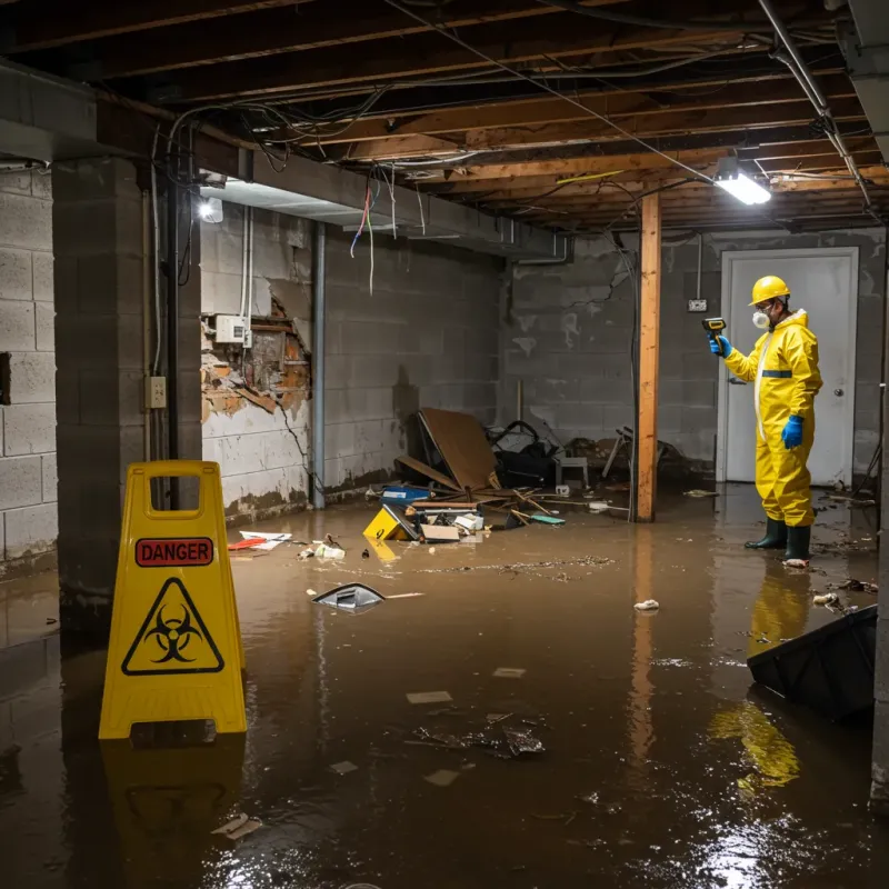 Flooded Basement Electrical Hazard in Genesee County, MI Property